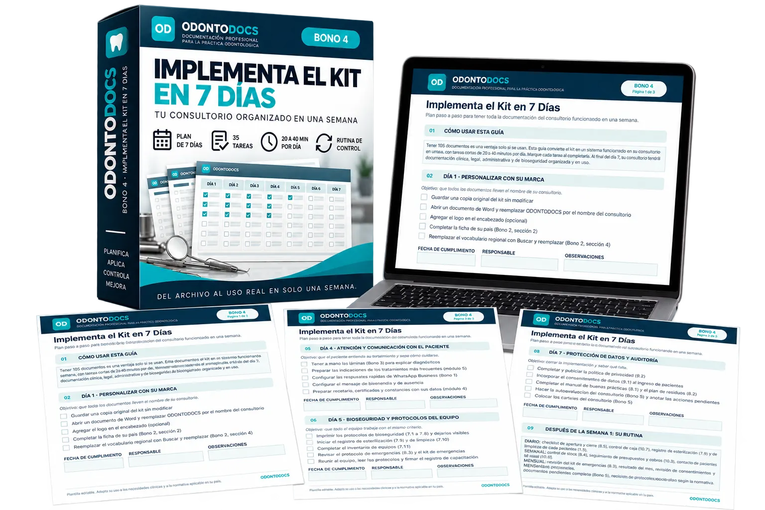 Mockup del bono 04: Implementa el Kit en 7 Días