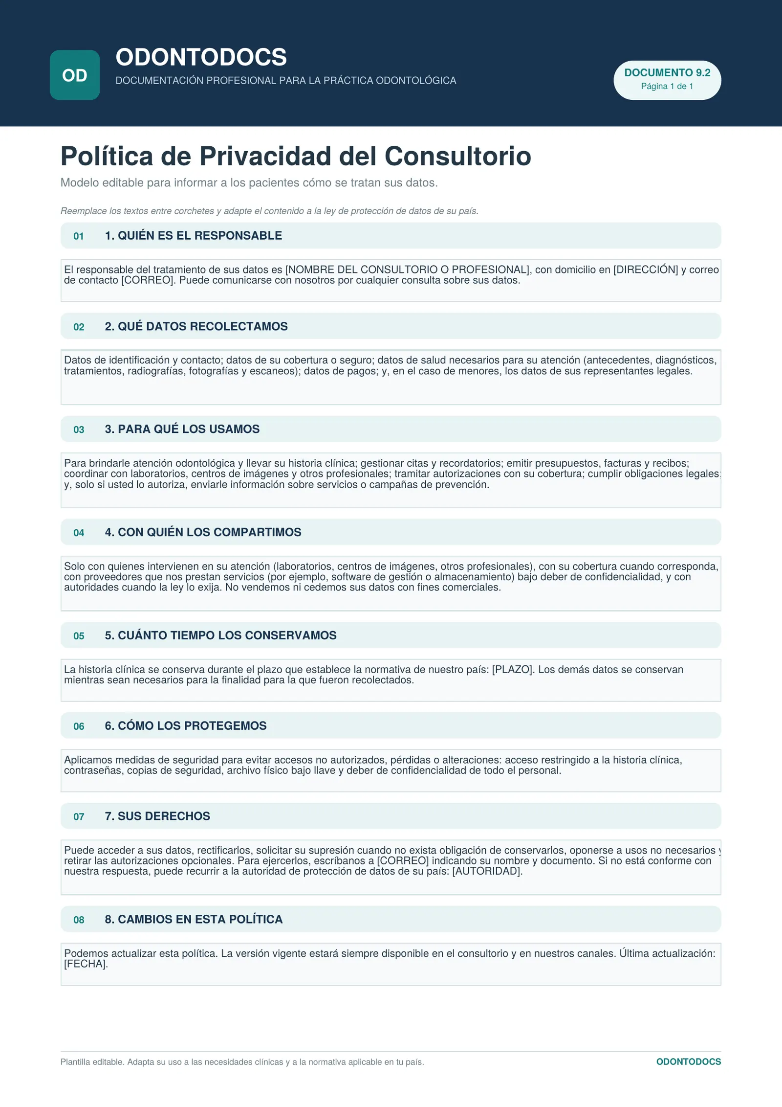 Política de Privacidad del Consultorio