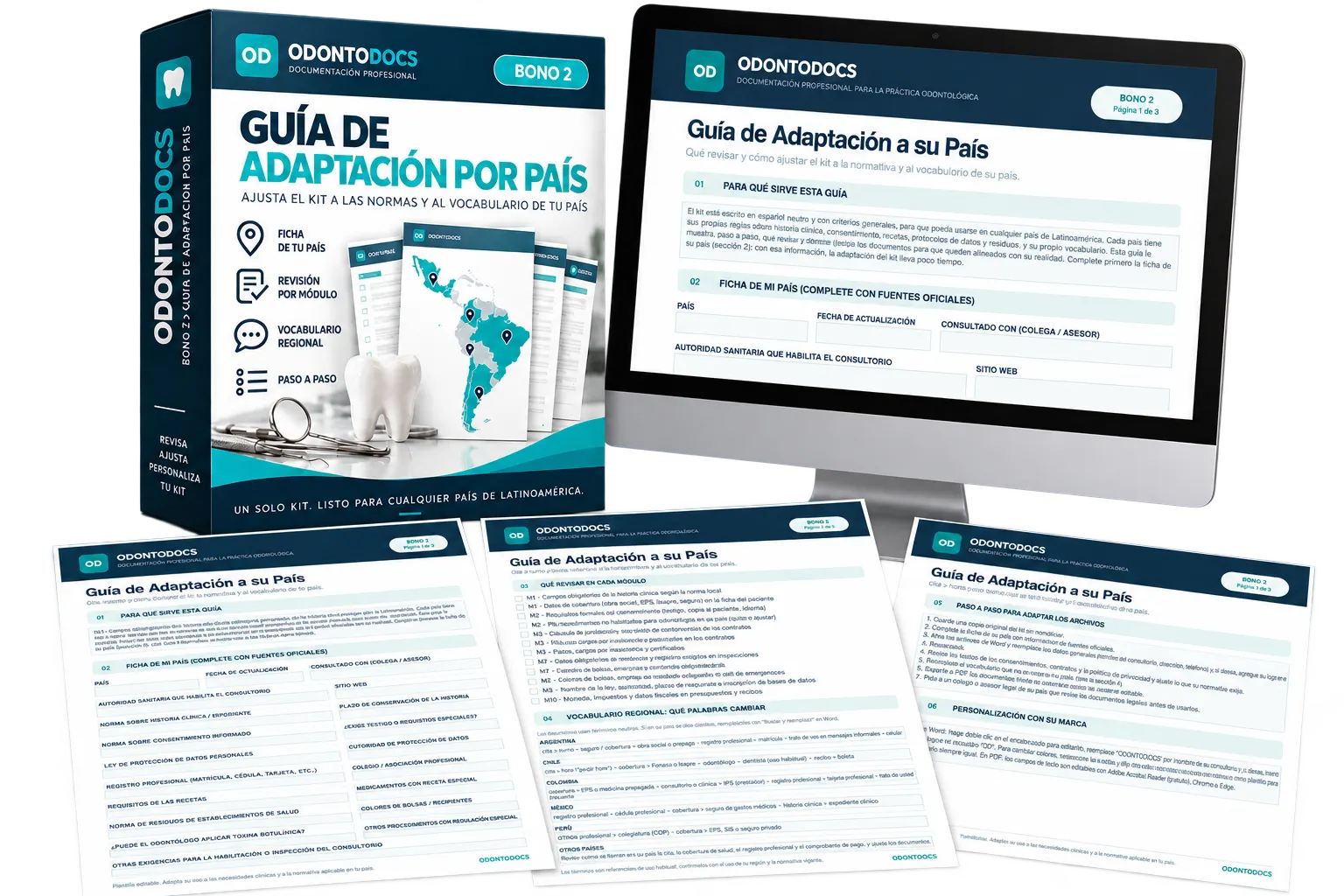 Mockup del bono 02: Guía de Adaptación por País