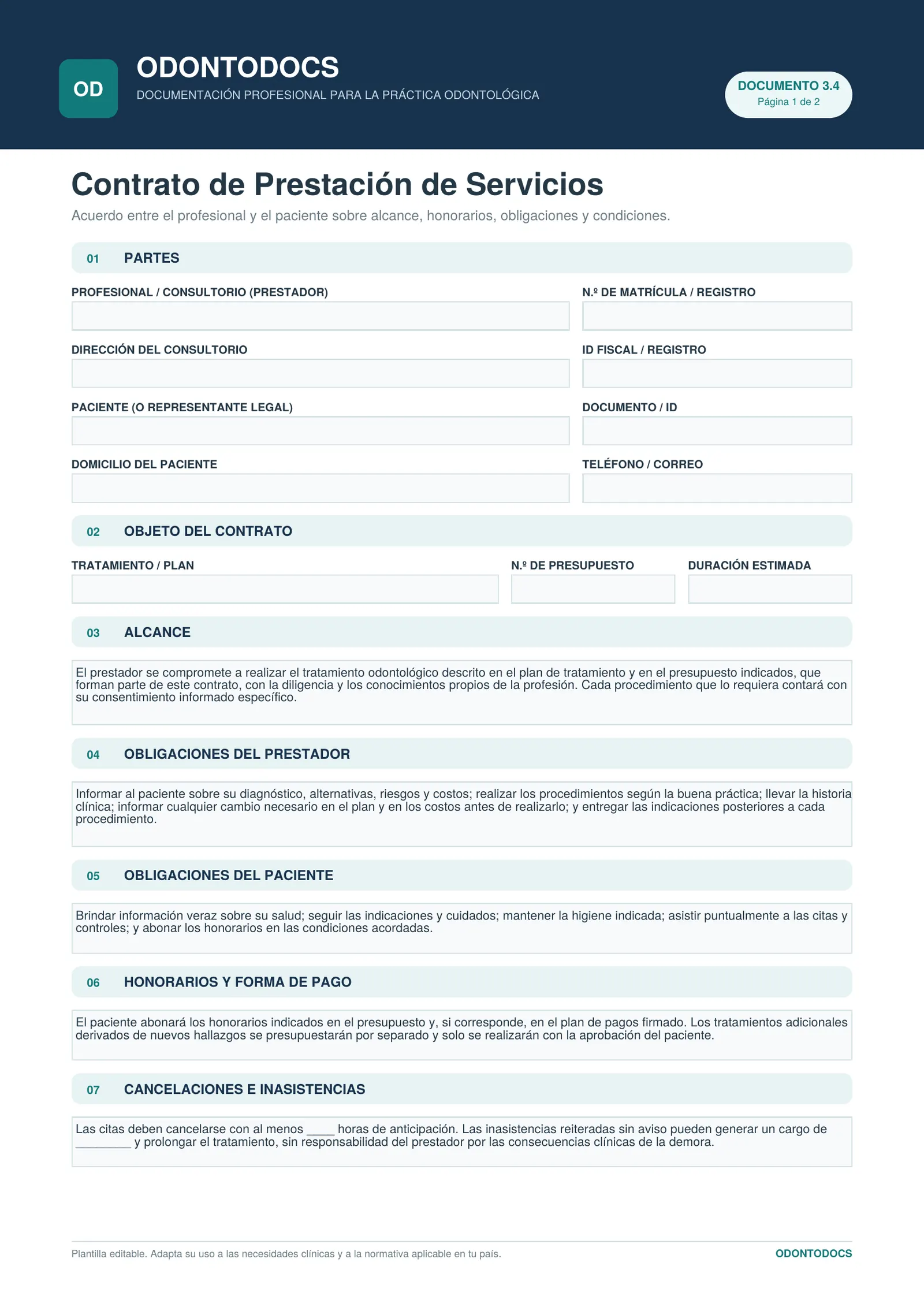Contrato de Prestación de Servicios